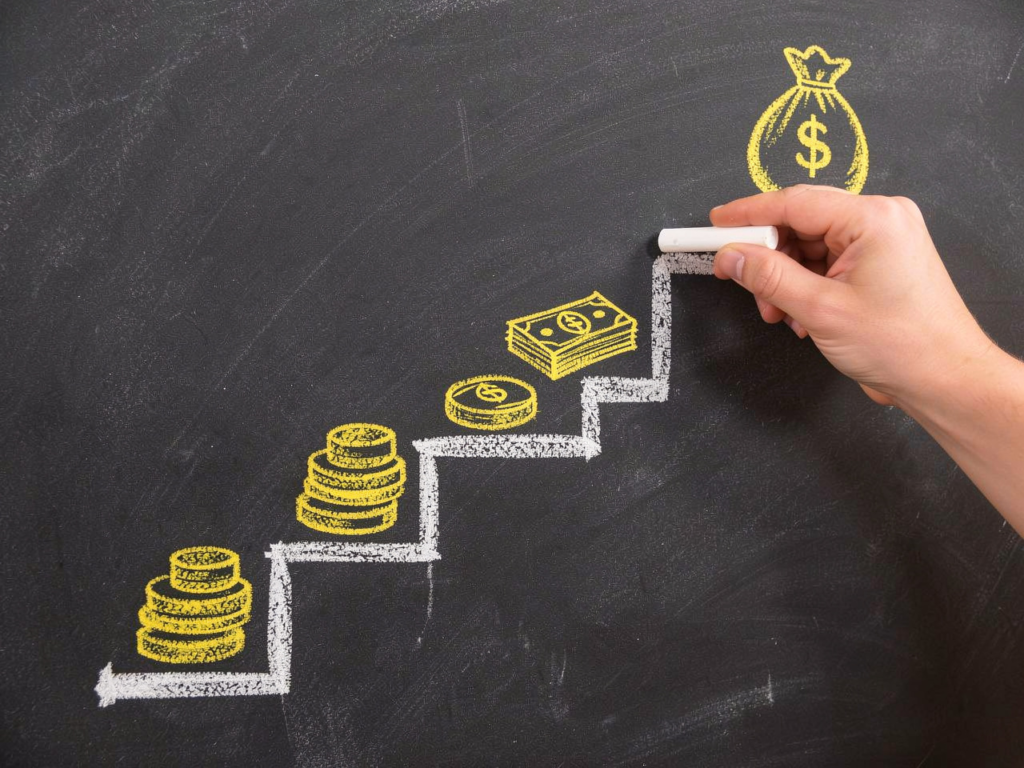 freepik a hand holding a white chalk is drawing a staircas 12426