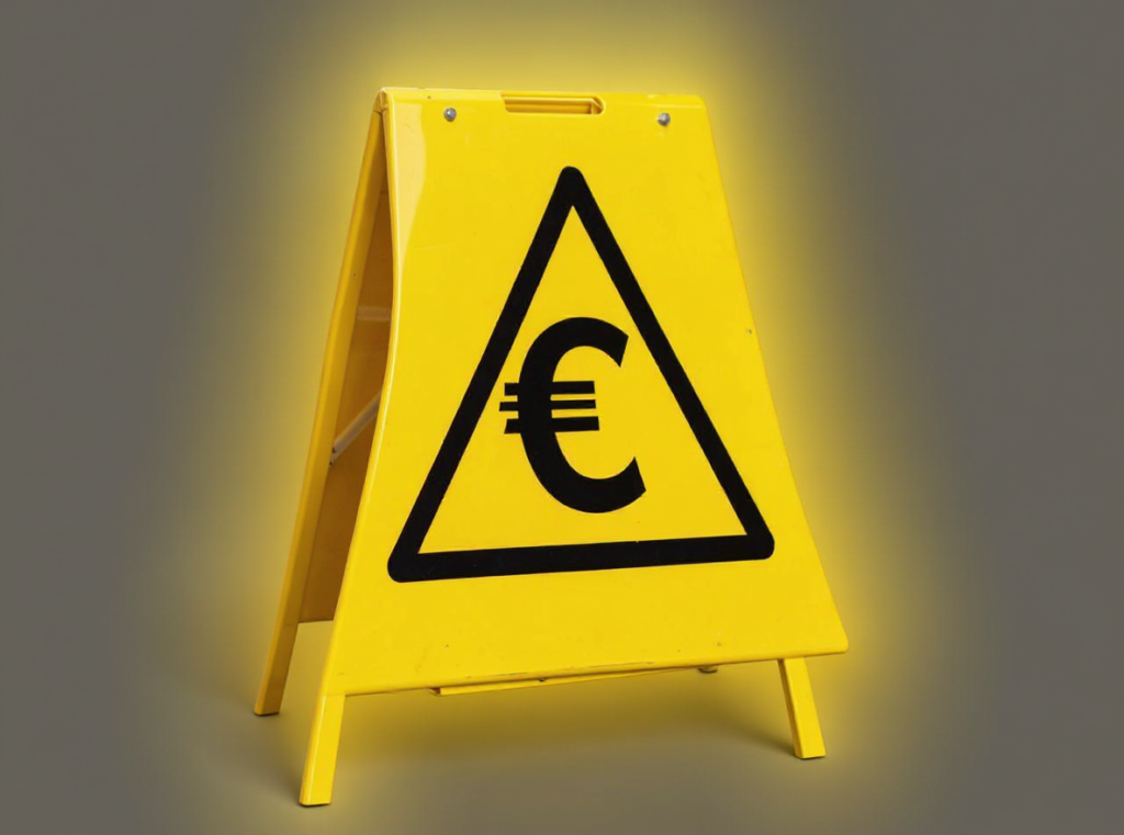 freepik a yellow aframe sign with a euro symbol inside a t 91750