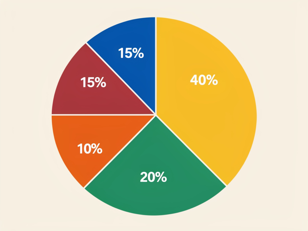 freepik the pie chart is divided into five sections each w 31836